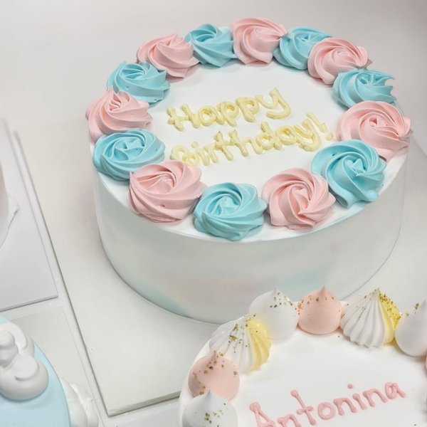 Gender Reveal Cake (eggless, dairy-free, diabetic-friendly)