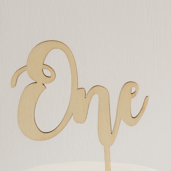 Wooden 'ONE' topper