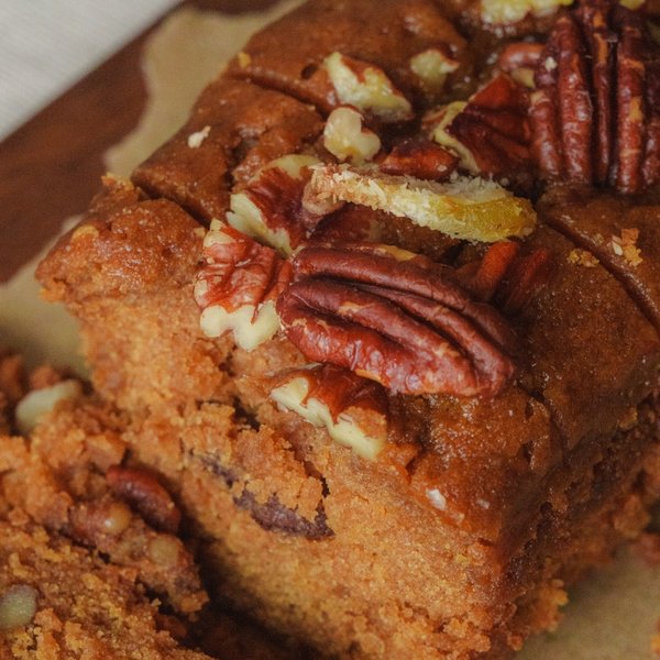 Orange Ginger Pecan Loaf (Eggless, Dairy-Free, Refined Sugar-Free) - CNY