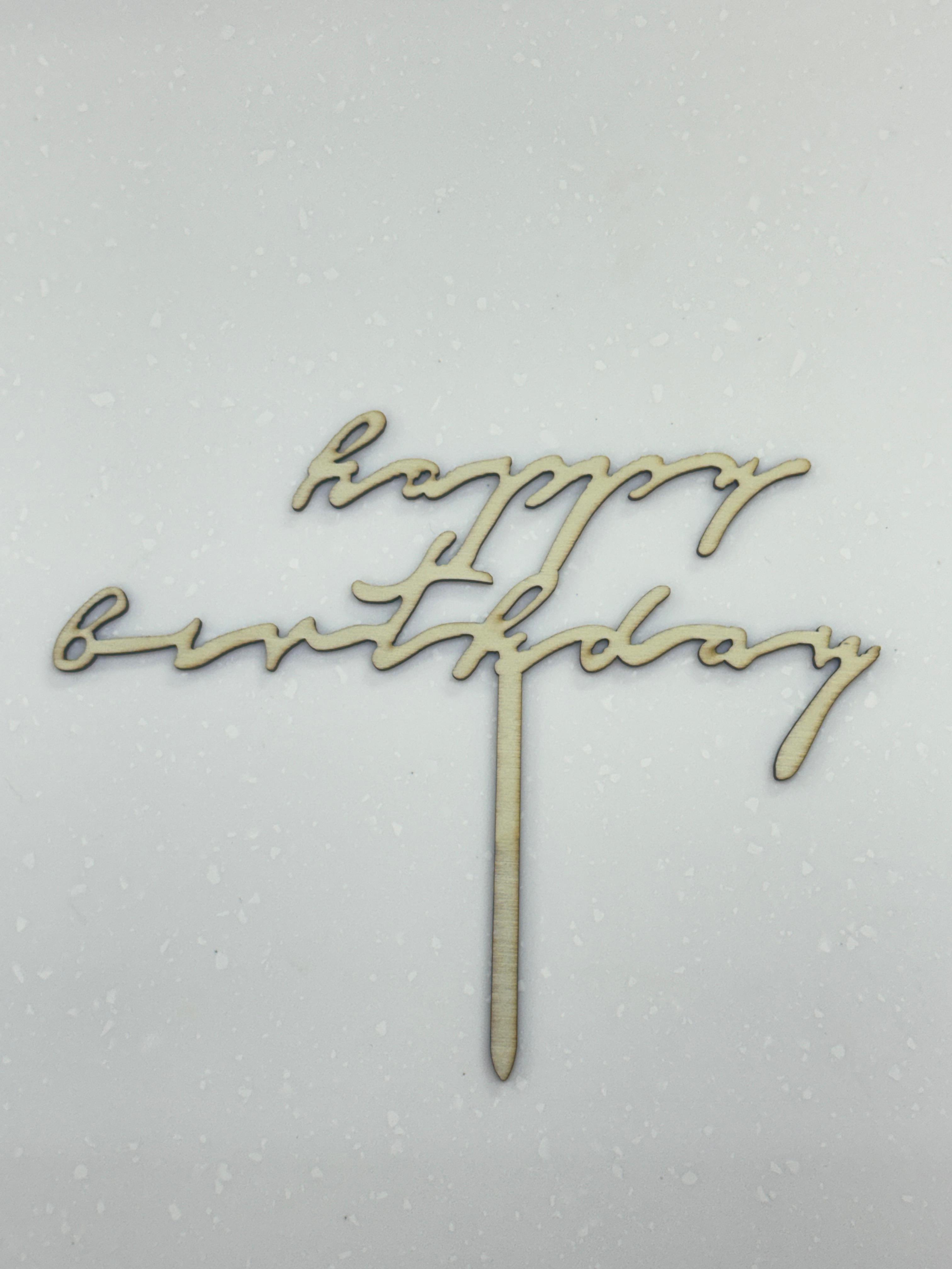 Wooden "Happy Birthday" Topper