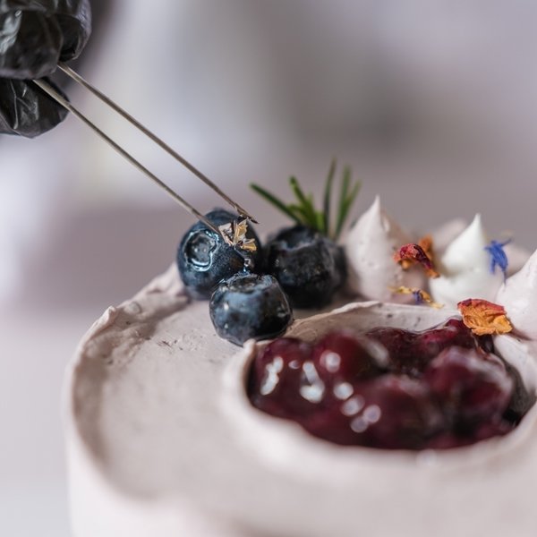 Blue Forest Cake (eggless, dairy-free, nut-free, diabetic friendly, baby friendly) *new deco*