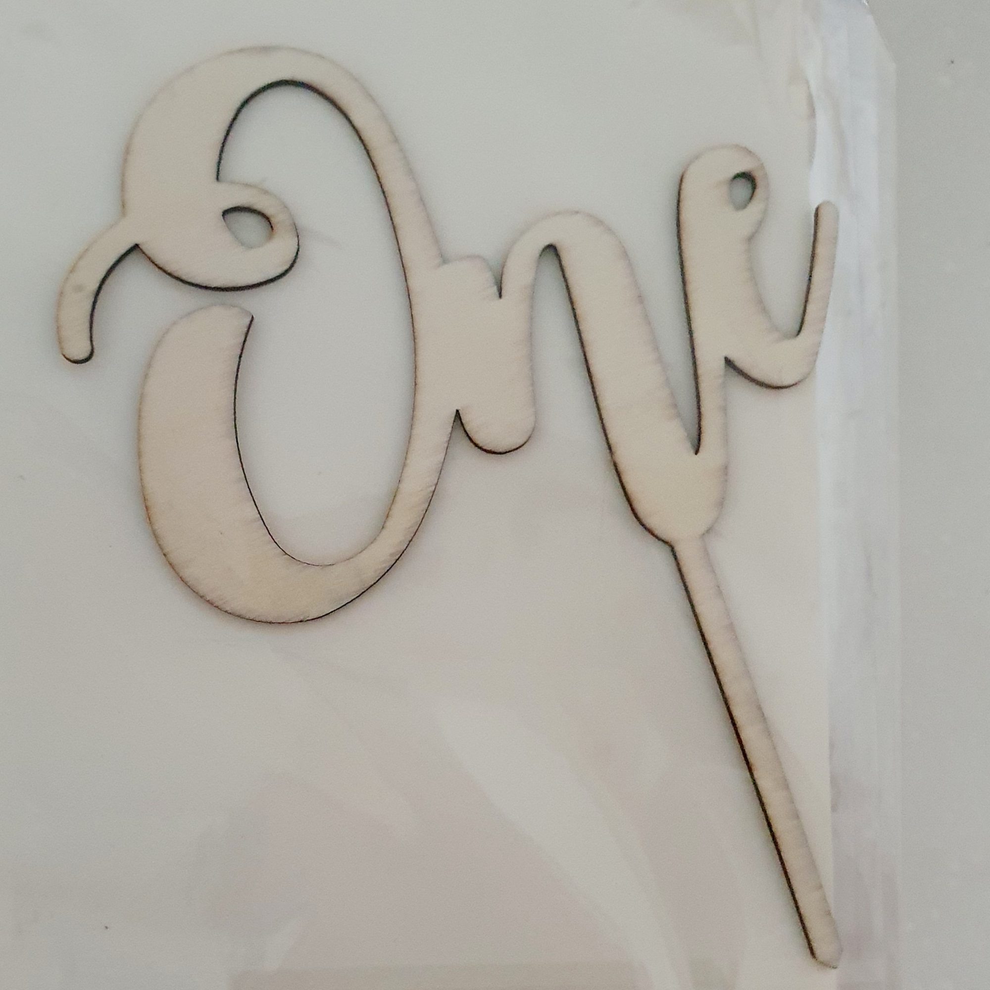 Wooden 'ONE' topper
