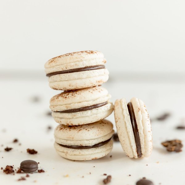 GF Chocolate Macarons - 12pc (Eggless, Dairy-Free, Gluten Free, Lower Sugar)