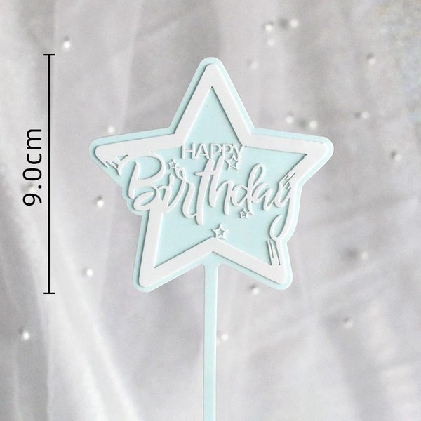 Acrylic Star Happy Birthday Topper (non-edible)( only BLUE left)