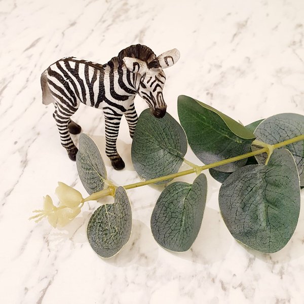 Animal (Zebra) topper with faux leaves