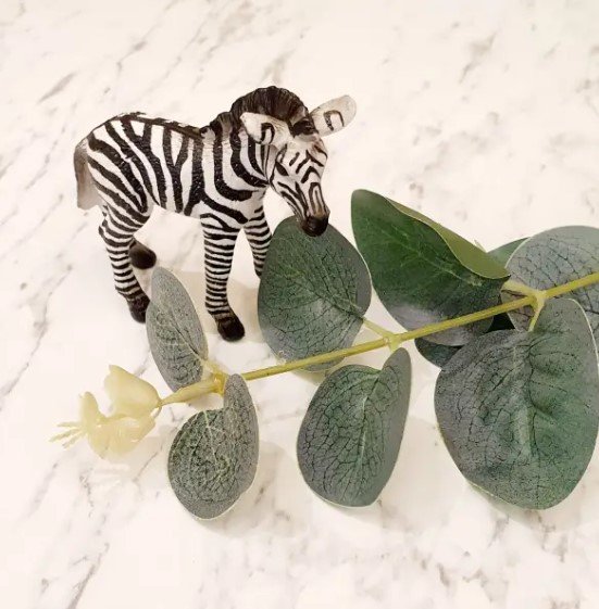 Zebra and Faux Leave Topper set